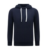 Enos Sudadera con capucha Hombre - Blanco Basic Hoodie - Azul oscuro Enos Sudadera con capucha Hombre - Blanco Basic Hoodie - Azul oscuro