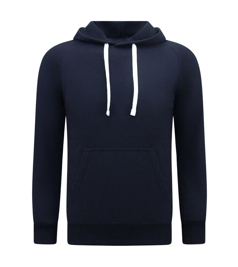 Enos Sudadera con capucha Hombre - Blanco Basic Hoodie - Azul oscuro