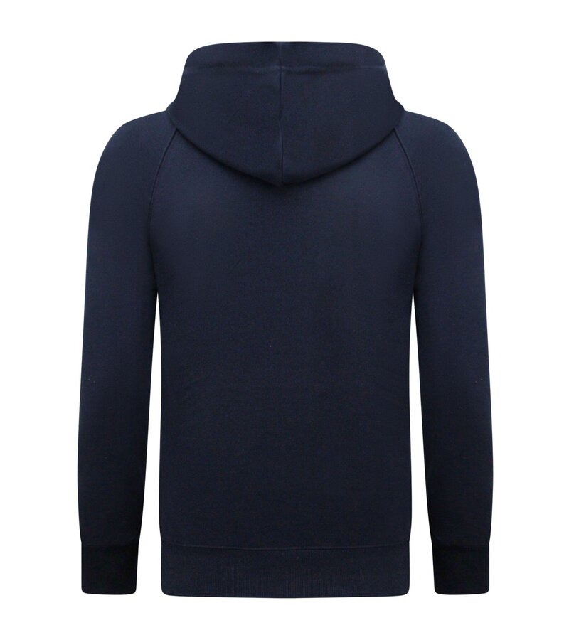 Enos Sudadera con capucha Hombre - Blanco Basic Hoodie - Azul oscuro