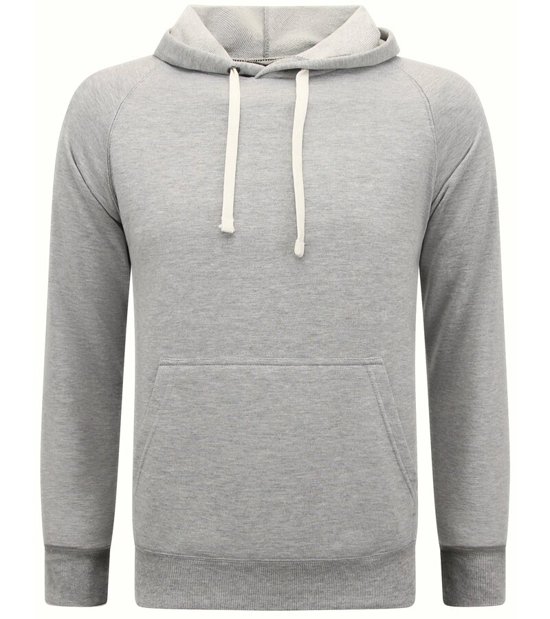 Enos Sudadera con capucha Hombre - Plain Classic Hoodie - Gris