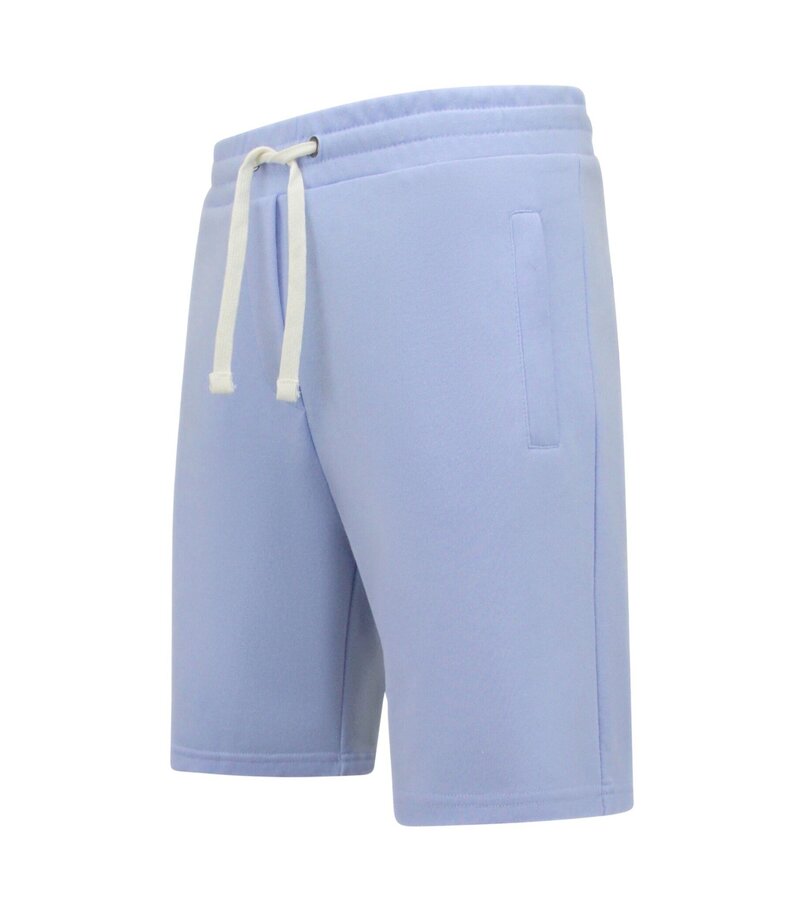 Enos Pantalones cortos de chándal para hombre - Pantalones cortos de chándal con bolsillos - Azul claro