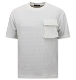 TopStar Camiseta Ribbed Oversized - Pantalones cortos de chándal para hombre - SET - Blanco