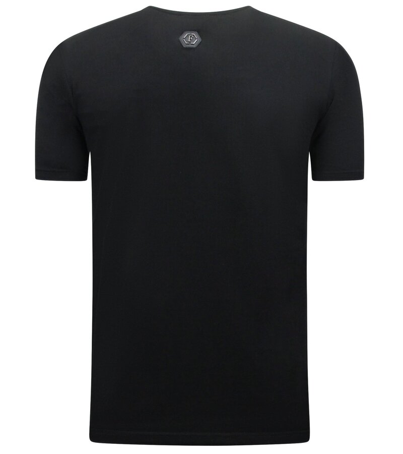Enos Calavera - Camiseta Rhinestone - 7968 - Negro
