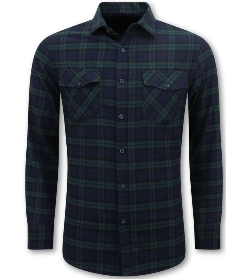 LF Camisa de franela para hombre - Blusa leñador - Verde