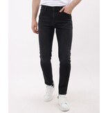 Mario Morato Vaqueros elásticos Neat Regular Fit para hombre - Vaqueros para hombre - MM-R-05 -Negro