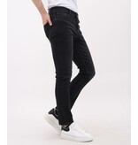 Mario Morato Vaqueros elásticos Neat Regular Fit para hombre - Vaqueros para hombre - MM-R-05 -Negro