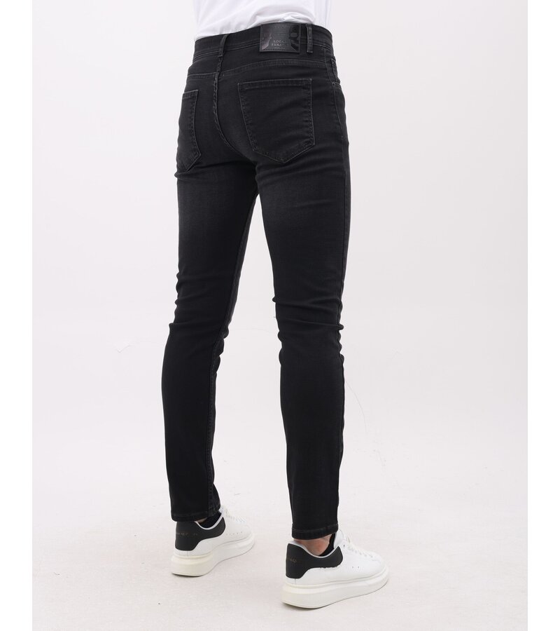 Mario Morato Vaqueros elásticos Neat Regular Fit para hombre - Vaqueros para hombre - MM-R-05 -Negro