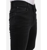 Mario Morato Vaqueros elásticos Neat Regular Fit para hombre - Vaqueros para hombre - MM-R-05 -Negro