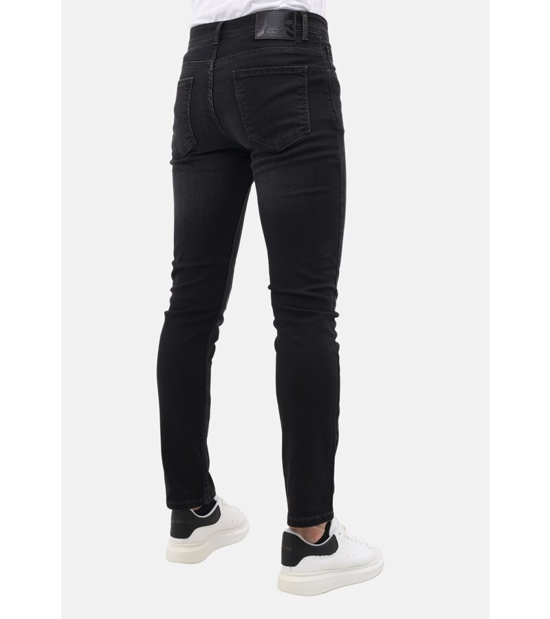 Mario Morato Vaqueros elásticos Neat Regular Fit para hombre - Vaqueros para hombre - MM-R-05 -Negro