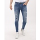 Jeans rasgados para hombre Slim Fit con salpicaduras de pintura - MM-S-106 - Azul
