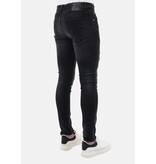 Mario Morato Jeans con Rotos Slim Fit para Hombre - MM-S-109 - Negro