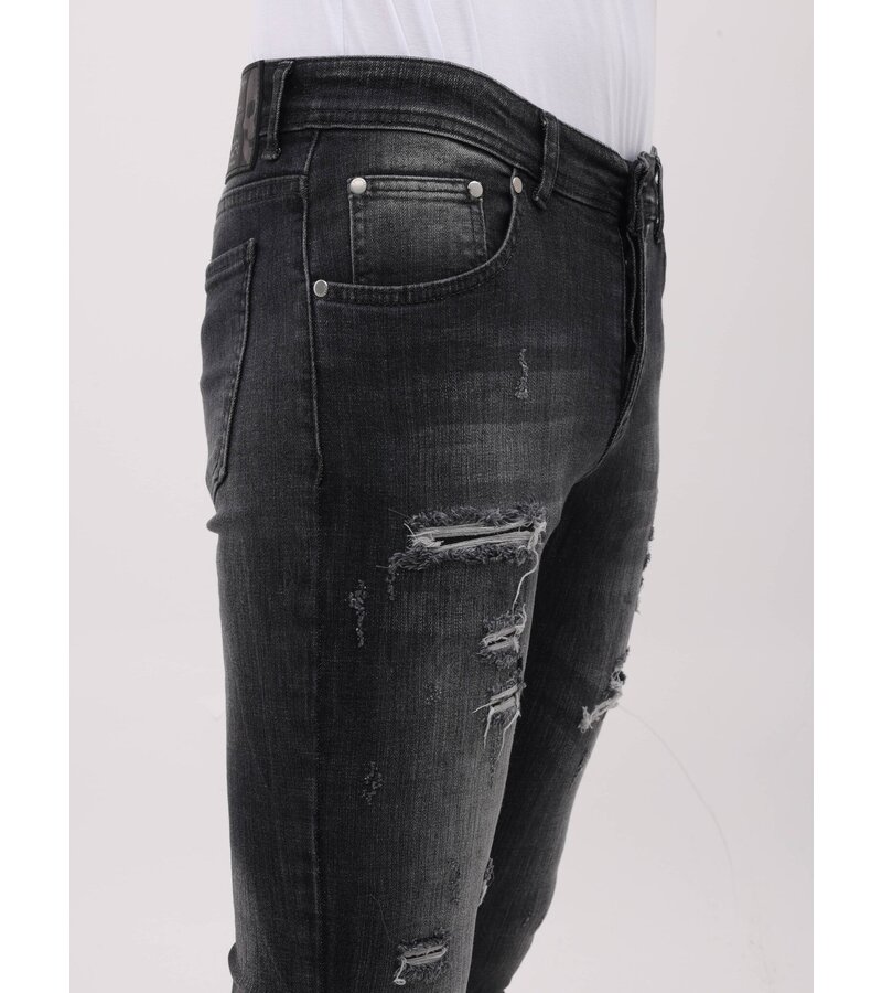Mario Morato Vaqueros slim fit elásticos con rotos Hombre - MM-S-110 - Gris