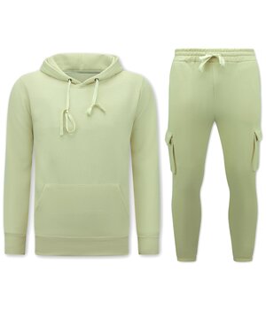 TopStar Chándal para hombre - Traje de jogging extragrande - Tejido grueso - Beige