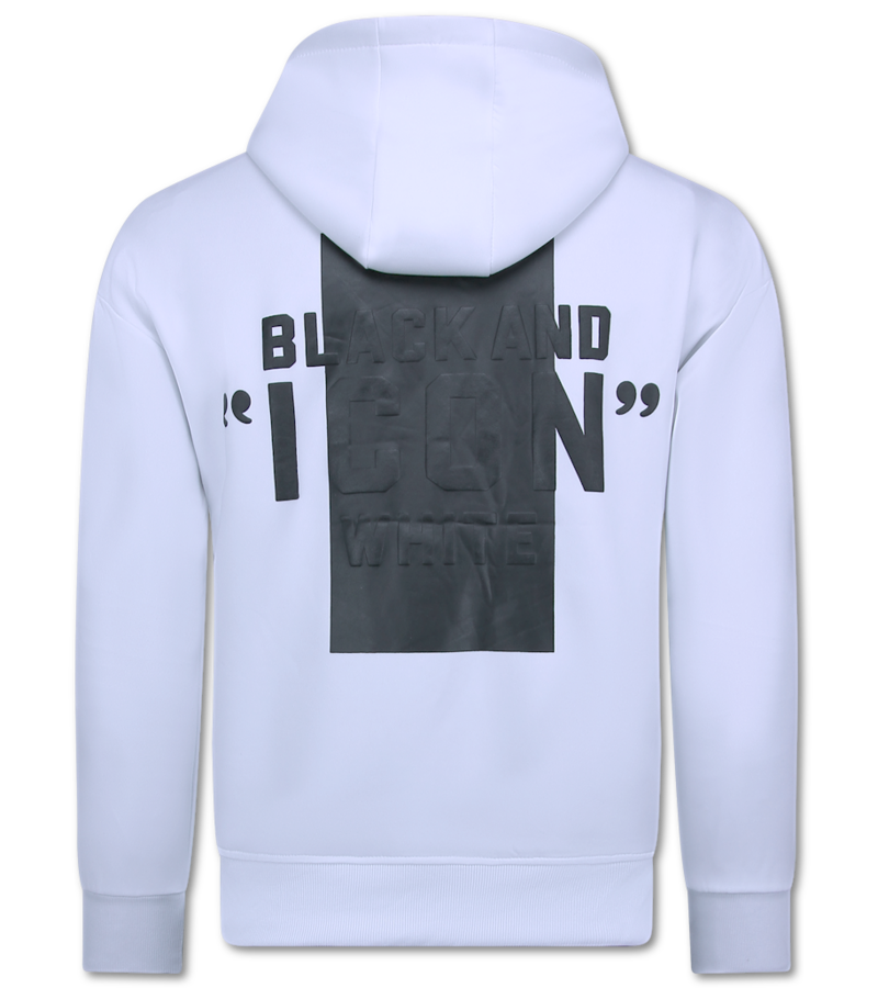 TopStar Conjunto de chándal ICON con estampado negro para hombre y adulto - Chándal para hombre - Conjunto de chándal - 3789 - Blanco