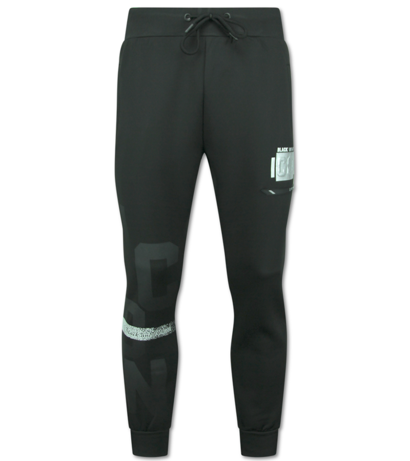 TopStar Sudadera con capucha ICON con estampado plateado - Chándal para hombre - Adulto - 3789 - Negro