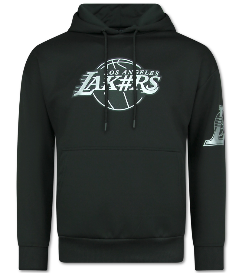 TopStar Chándal de los Lakers para hombre - Conjunto deportivo de los Lakers para hombre - Conjunto de local para adultos - 3793 - Negro/Plateado