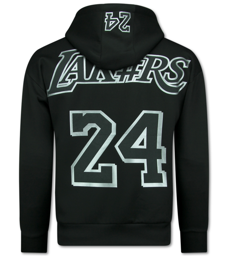 TopStar Chándal de los Lakers para hombre - Conjunto deportivo de los Lakers para hombre - Conjunto de local para adultos - 3793 - Negro/Plateado