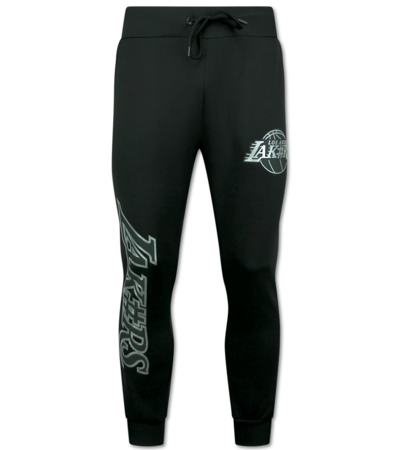TopStar Chándal de los Lakers para hombre - Conjunto deportivo de los Lakers para hombre - Conjunto de local para adultos - 3793 - Negro/Plateado