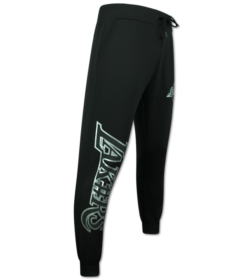 TopStar Chándal de los Lakers para hombre - Conjunto deportivo de los Lakers para hombre - Conjunto de local para adultos - 3793 - Negro/Plateado