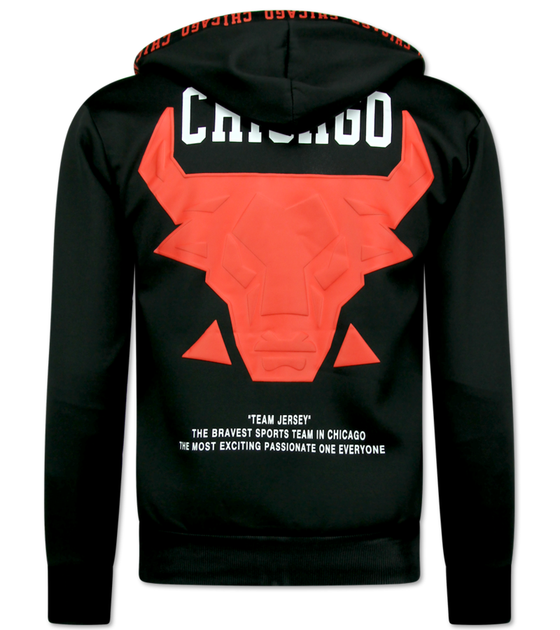TopStar Chándal Bull Home para hombre - Chándal Chicago para hombre - Chándal para hombre - 5231 - Negro