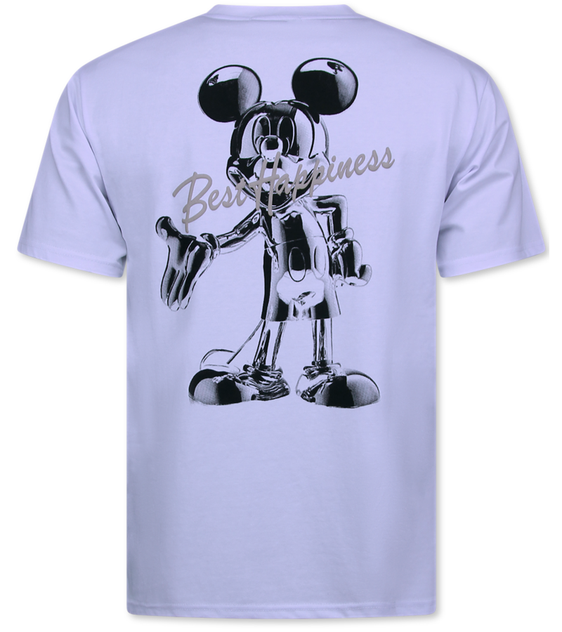 Top Star Camisetas blancas de cuello redondo para hombre - Camiseta holgada para hombre - Camiseta divertida - Felicidad - 688 - Blanca