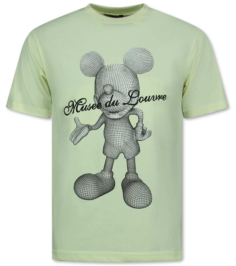 Top Star Camiseta de hombre con estampado - Camiseta oversize para hombre - Ratón - 699 - Amarillo