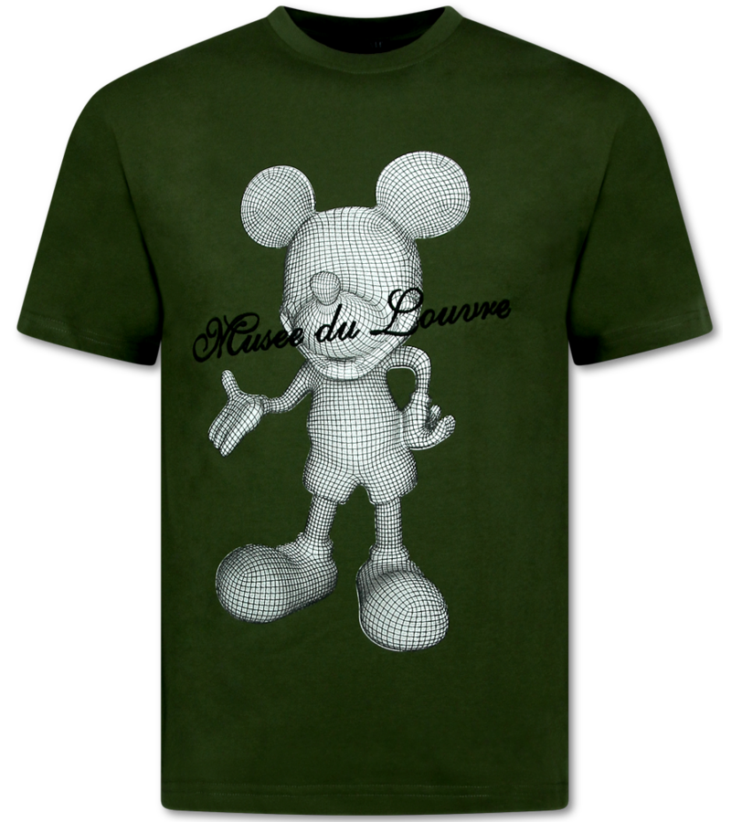 Top Star Camisetas divertidas para hombre - Camiseta oversize para hombre - Camiseta divertida de ratón - 699 - Verde