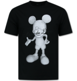 Top Star Camiseta de hombre con estampado - Camiseta extragrande para hombre - Camiseta divertida para hombre - Ratón - 699 - Negra