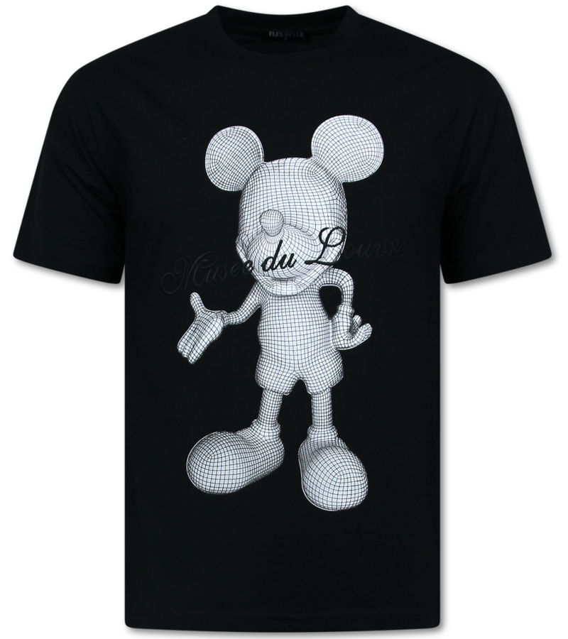 Top Star Camiseta de hombre con estampado - Camiseta extragrande para hombre - Camiseta divertida para hombre - Ratón - 699 - Negra