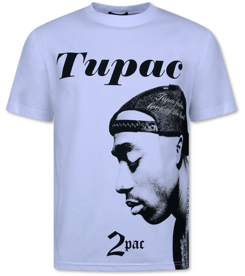 Top Star 2Pac - Camiseta estampada para hombre - Camiseta estampada para hombre - Camiseta divertida - 663 - Blanca