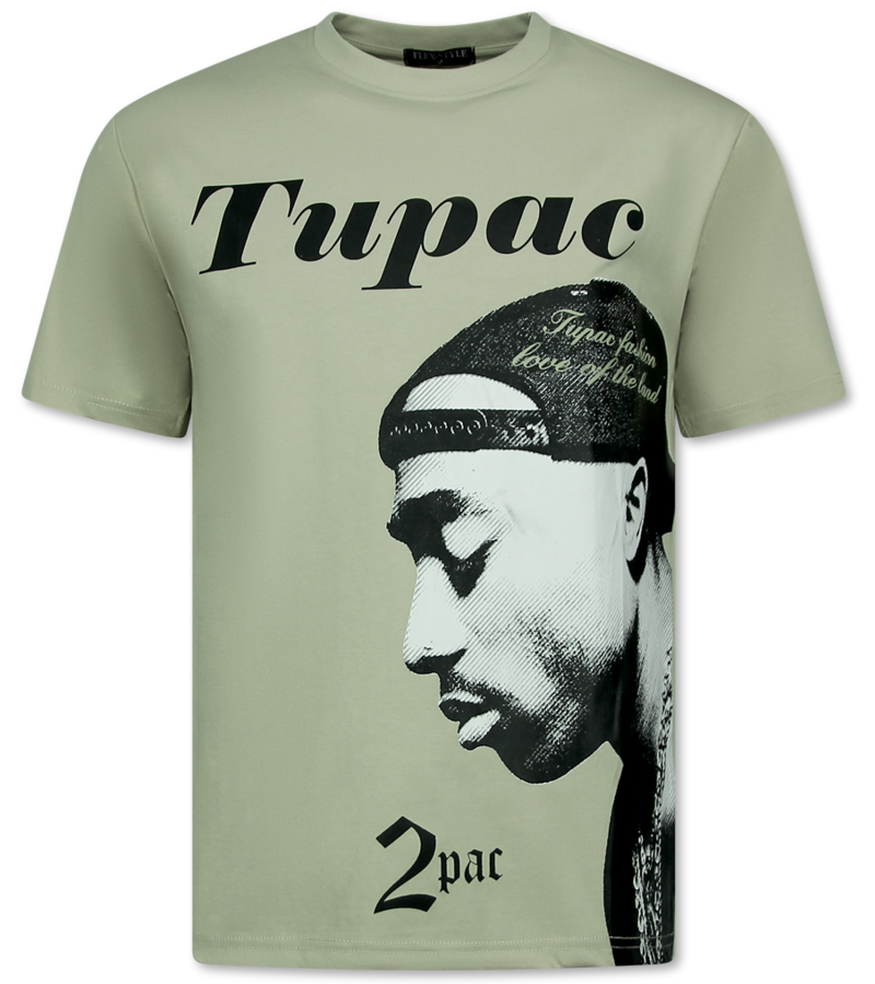 Top Star Tupac - Camiseta estampada para hombre - Camiseta estampada para hombre - Camiseta divertida - 663 - Marrón