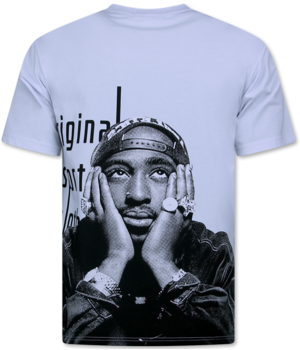 Top Star Tupac - Camiseta extragrande para hombre - Camiseta con estampado - Camiseta divertida - 697 - Blanca