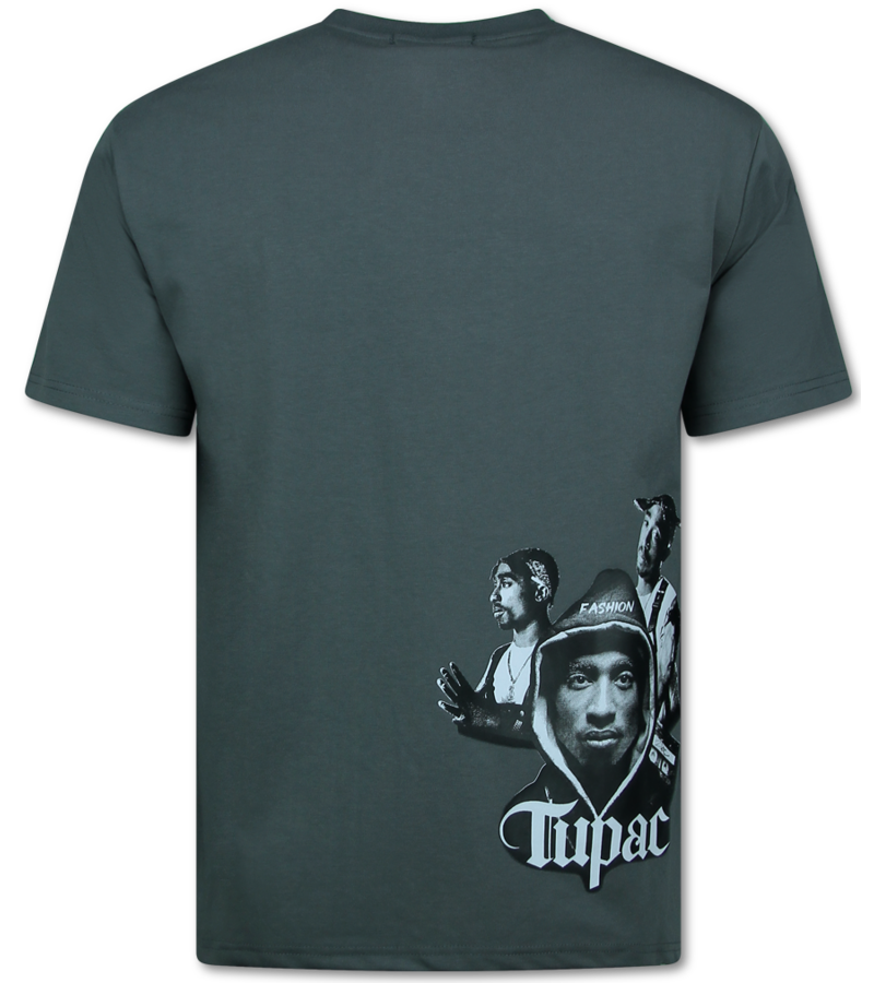 Top Star Camiseta extragrande para hombre - Tupac Shakur - Camiseta estampada para hombre - Camiseta estampada para hombre - 672 - Gris