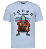 Top Star Joker - Camiseta estampada para hombre - Camiseta extragrande para hombre - Camisetas divertidas para hombre - Camiseta divertida - 701 - Blanca
