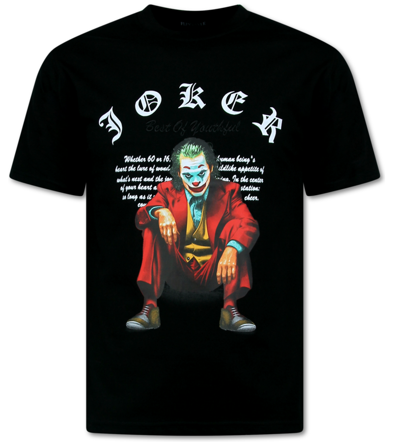 Top Star Camiseta Oversize Hombre - Joker - Camiseta Hombre con Estampado - Camisetas Hombre Divertidas - Camiseta Divertida - 701 - Negra
