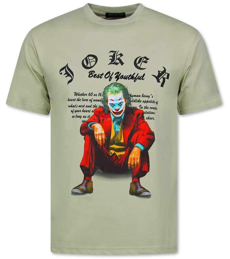 Top Star Camisetas divertidas para hombre - Camiseta oversize para hombre - Joker - Camiseta estampada para hombre - Camiseta divertida - 701 - Marrón