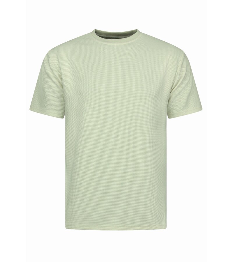 Enos Conjunto de verano para hombre - Oversize acanalado - Dos piezas - Conjunto - 918 - Beige