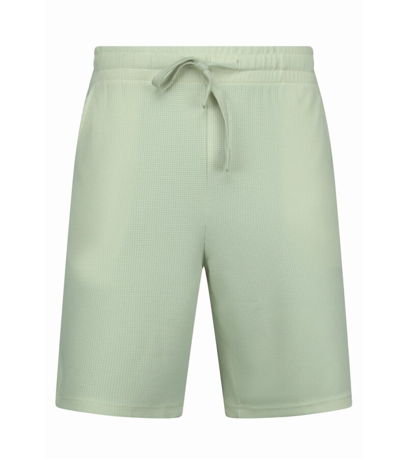 Enos Conjunto de verano para hombre - Oversize acanalado - Dos piezas - Conjunto - 918 - Beige