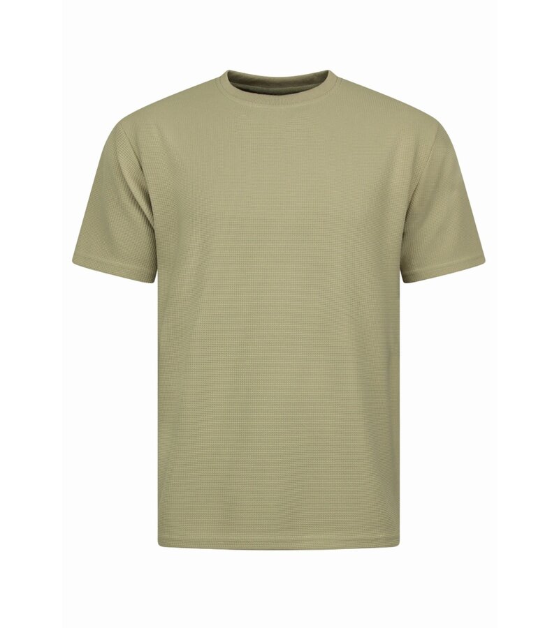 Enos Conjunto de verano para hombre - Oversize acanalado - Dos piezas - Conjunto - 918 - Marrón