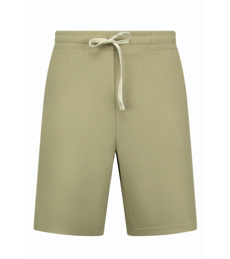 Enos Conjunto de verano para hombre - Oversize acanalado - Dos piezas - Conjunto - 918 - Marrón