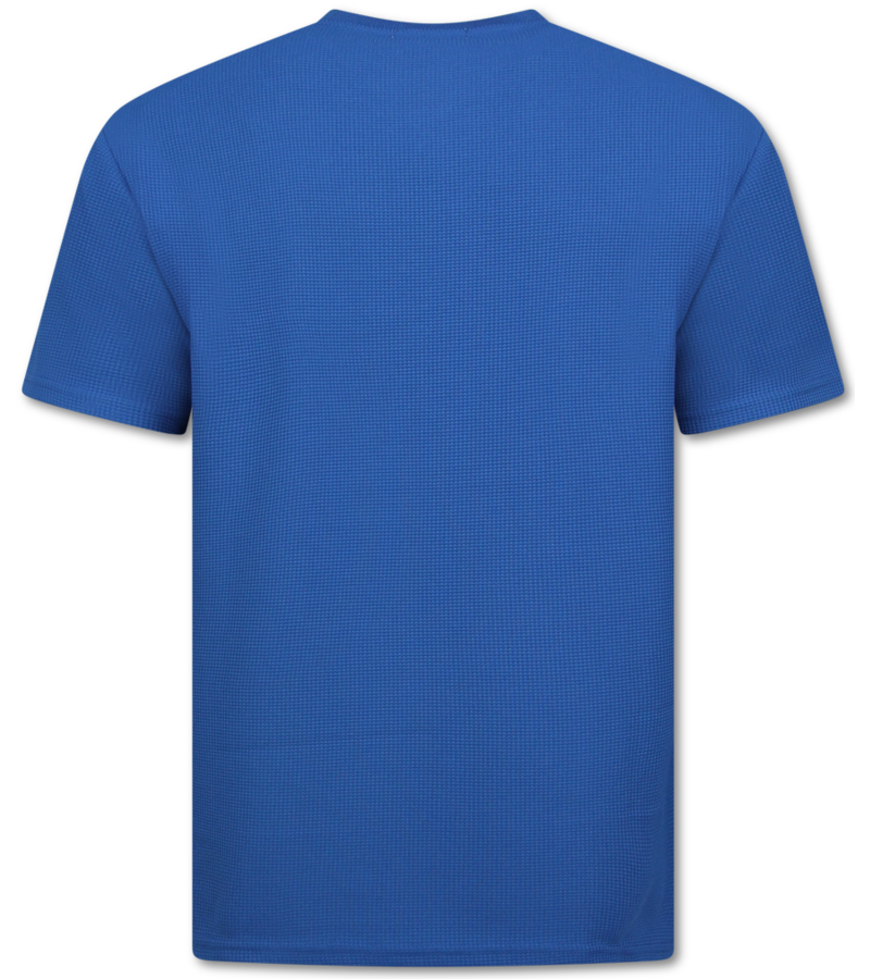 Enos Conjunto de verano para hombre - Oversize acanalado - Dos piezas - Conjunto - 918 - Azul