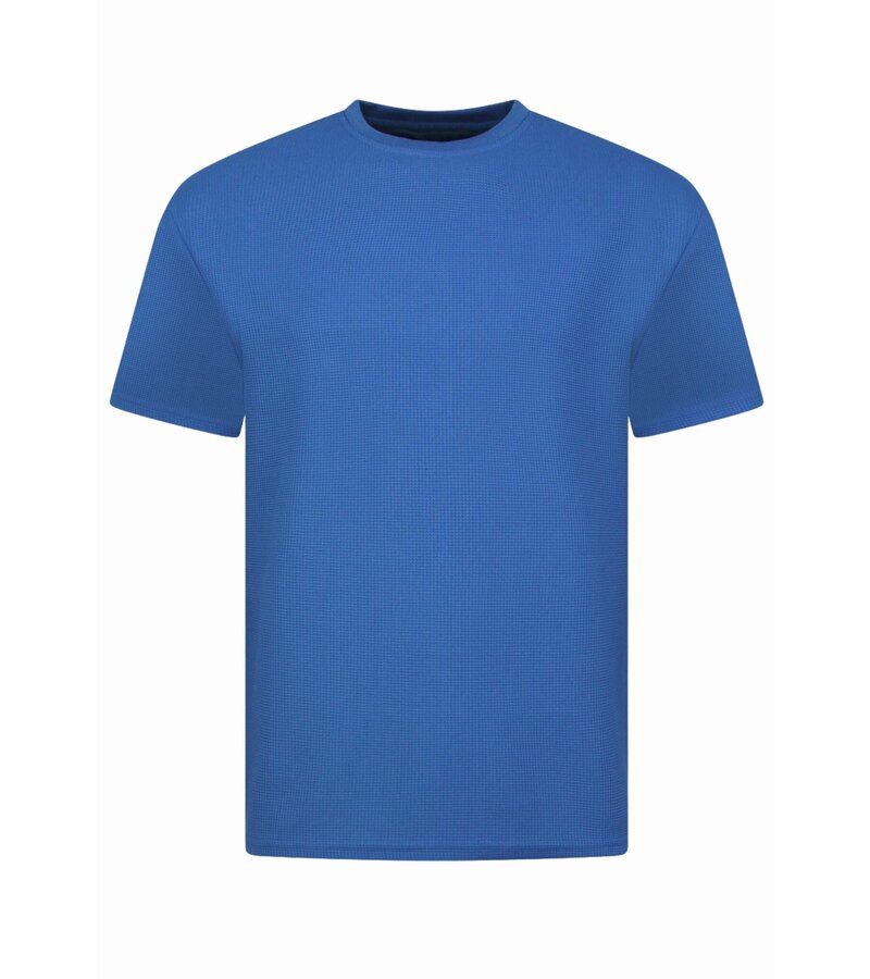 Enos Conjunto de verano para hombre - Oversize acanalado - Dos piezas - Conjunto - 918 - Azul