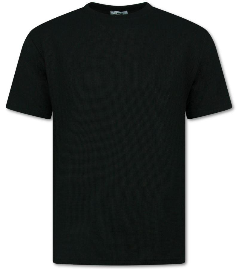 Enos Conjunto de verano para hombre - Oversize acanalado - Dos piezas - Conjunto - 918 - Negro