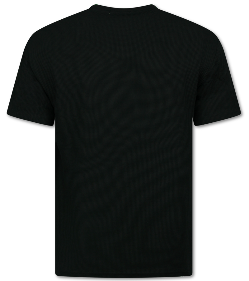 Enos Conjunto de verano para hombre - Oversize acanalado - Dos piezas - Conjunto - 918 - Negro