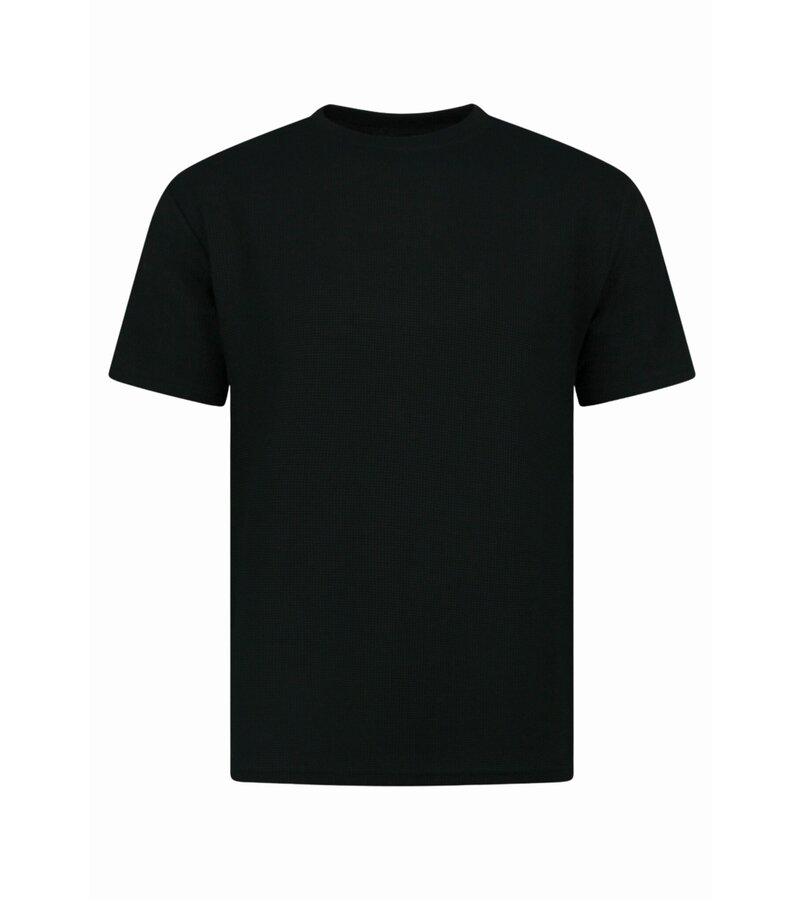 Enos Conjunto de verano para hombre - Oversize acanalado - Dos piezas - Conjunto - 918 - Negro