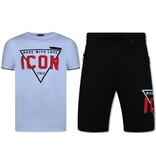 Top Star Conjunto de verano para hombre ICON - Twinset ICON - Conjuntos combinados - 11818 - Negro/Blanco