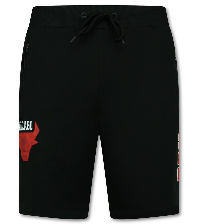 Top Star Conjunto de verano BULLS para hombre - Twinset BULLS - Conjuntos combinados - 1685 - Rojo/Negro