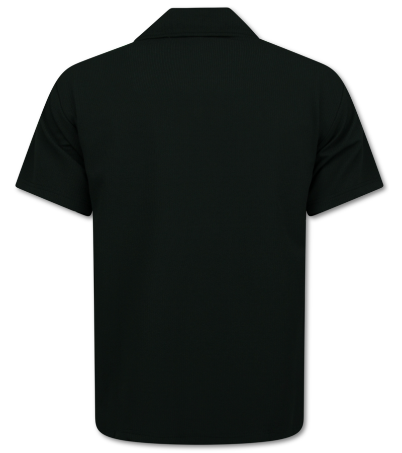 Enos Conjunto de dos piezas - Camisa holgada de canalé - Conjunto de verano para hombre - Conjunto de dos piezas - 915 - Negro