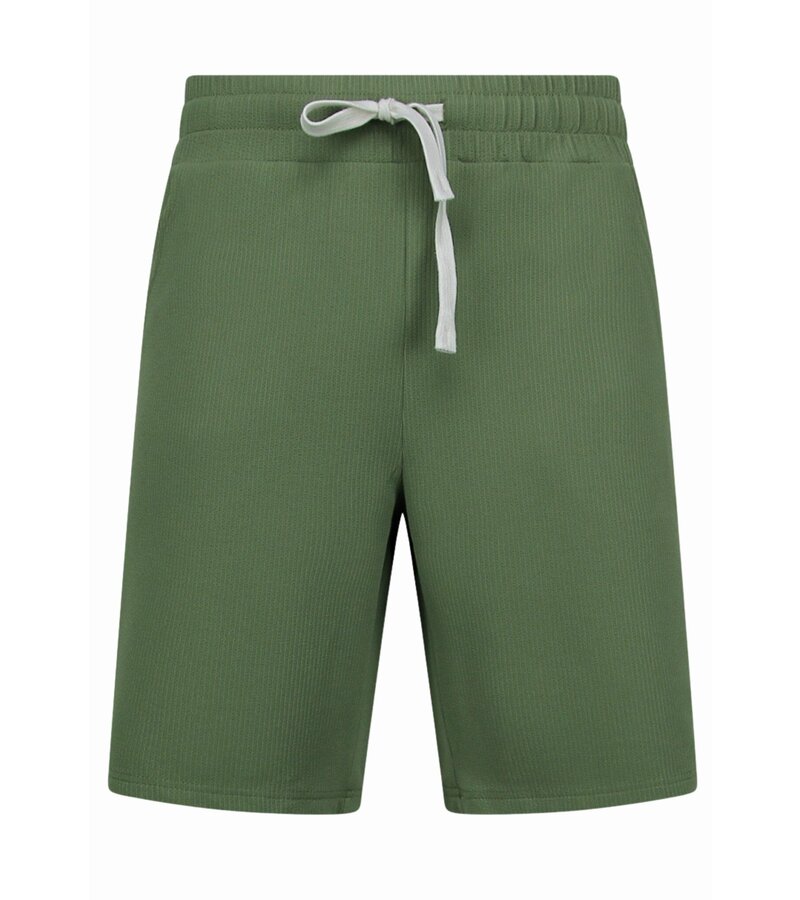 Enos Conjunto de dos piezas - Camisa holgada de canalé - Conjunto de verano para hombre - Conjunto de dos piezas - 915 - Verde