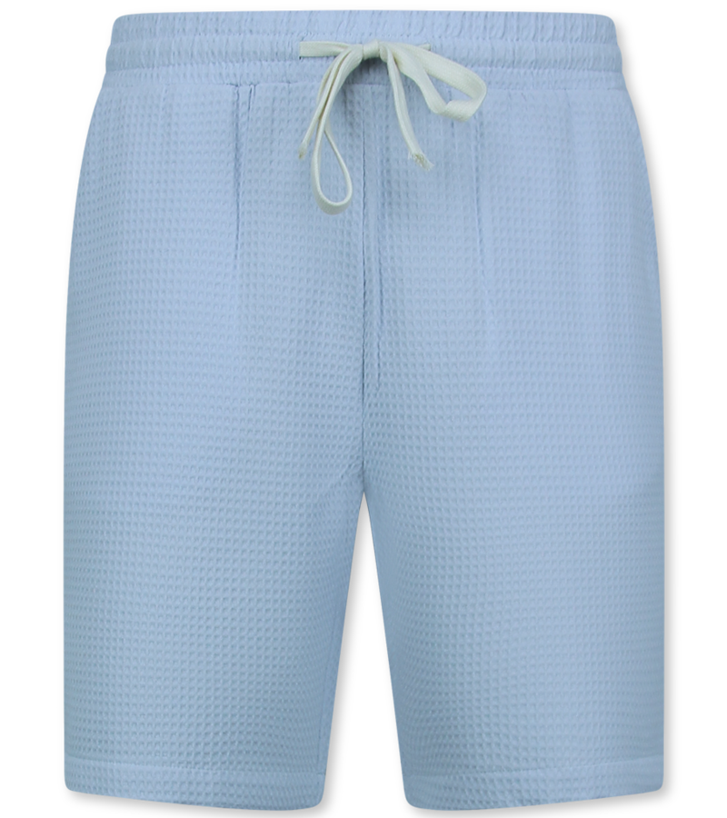 Martina Camisa holgada acanalada - Conjunto de verano para hombre - Dos piezas - Conjunto - 0095 - Azul